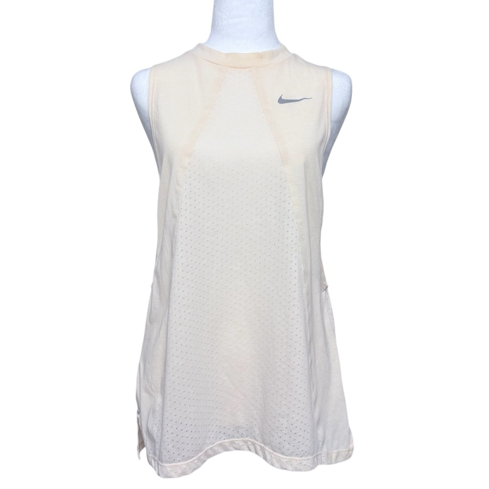 Nike Women’s Sleeveless Athletic Cream Layering Tank Top Sz Medium Gym Running